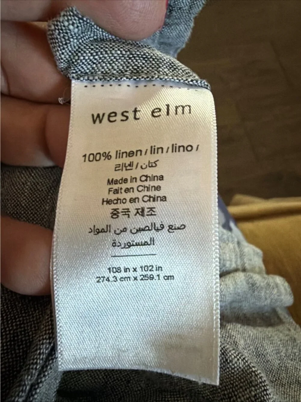 West Elm 100% Linen Flat sheet only and 1 pillow case king size 108